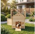 PawHut Kleintierstall Entenstall aus Holz Entenhaus mit Kippdach, H&uuml;hnerstall...
