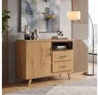 FINEBUY Sideboard FB117897 Kommode Eiche Dekor 116cm Standschrank Anrichte