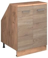 Vicco Kommode Rion, Sonoma/Goldkraft Eiche, 60 x 81.6 cm mit 2 T&uuml;ren,...