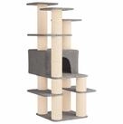 vidaXL Kratzbaum 161 cm Kratzbaum Katzenbaum mit Sisal-Kratzs&auml;ulen Hellgrau...