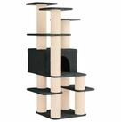 vidaXL Kratzbaum 161 cm Kratzbaum Katzenbaum mit Sisal-Kratzs&auml;ulen Dunkelgrau...