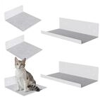 QLS Katzen-Kletterwand Set Lichtgrau, mit Filz 2 Liegen 3 Stufen zur Wandmontage