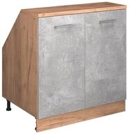 Vicco Kommode Rion, Beton/Goldkraft Eiche, 80 x 81.6 cm mit 2 T&uuml;ren,...