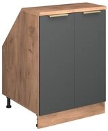 Vicco Kommode Rion, Anthrazit-Gold/Goldkraft Eiche, 60 x 81.6 cm mit 2 T&uuml;ren,...