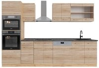 Vicco K&uuml;chenzeile R-Line, Sonoma/Goldkraft Eiche, 300 cm mit Hochschrank, AP