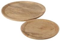 BOLTZE Tablett Maino 2er Set, Holzteller aus Mango Holz Serviertablett f&uuml;r