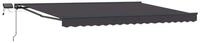 vidaXL Markise Manueller Markisenrahmen mit LEDs Anthrazit 4 x 3 m (1-St)