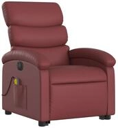 vidaXL Sessel Massagesessel mit Aufstehhilfe Elektrisch Weinrot Kunstleder...