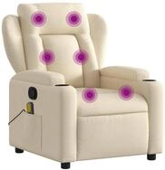 vidaXL Massagesessel, Relaxsessel Creme Stoff