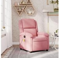 vidaXL Massagesessel, Massagesessel Rosa Samt