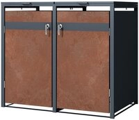 ML-DESIGN M&uuml;lltonnenbox M&uuml;llbox aus Stahl wetterfeste M&uuml;lltonnen Verkleidung