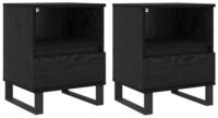 vidaXL Nachttisch, Bettschrank Schwarz Eichen-Optik 40 x 35 x 50 cm...