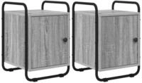 vidaXL Nachttisch 35 x 365 x 50 cm Nachttisch 2er Set Grau Sonoma Holzwerkstoff