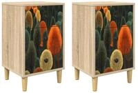vidaXL Nachttisch Nachttisch BONN 2 stk. Sonoma-Eiche 36 x 33 x 60 cm (2-St)