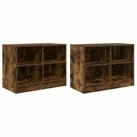 vidaXL B&uuml;cherregal 66 x 33 x 48 cm Regal Schrank Ablage Beistellschrank 2 Stk