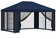 vidaXL Pavillon 4 x 3 m Garten Pavillon mit Seitenw&auml;nden 4x3 m Blau