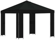 vidaXL Pavillon 3 x 3 m Pavillon 3x3 m Schwarz Polyester und Stahl 190