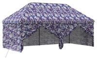 vidaXL Partyzelt Pop-up Pavillon mit 4 Seitenw&auml;nden 3 x 6 m Blaue Camouflage