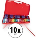 Classic Cantabile Glockenspiel f&uuml;r Kinder mit 25 T&ouml;nen Rot,Sparset, 10-St.,...