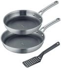 Berndes Pfannen-Set 24+28 cm, Edelstahl, poliert, inkl. Pfannenwender - Tricion