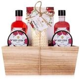 ACCENTRA Pflege-Geschenkset "Rose" Geschenkset mit Wildrosen Duft im Holzkorb,