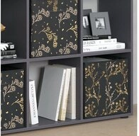 Vicco Raumteiler Nove, Schwarz, 104 x 108 cm mit 4 Faltboxen opt.2, 1-tlg.