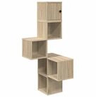 vidaXL Regal Wand-Eckregal Sonoma-Eiche 48 x 48 x 120 cm Holzwerkstoff, 1-tlg.