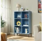 en.casa B&uuml;cherregal, &raquo;Colwyn&laquo; mit 6 offenen F&auml;chern 120 x 80 x 30 cm Blau