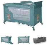 LORELLI Baby-Reisebett Moonlight 2 Ebenen, Wickelauflage, R&auml;der, Seiteneingang,