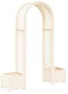 vidaXL M&uuml;lltonnenbox Rosenbogen mit Pflanzer Wei&szlig; 168,5 x 43 x 207 cm PP (1...