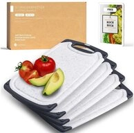 Exitoso Schneidebrett 4er-Set sp&uuml;lmaschinenfest mit Saftrille, Kunststoff, (4-St),
