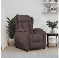 vidaXL Massagesessel, Elektrischer Relaxsessel Braun Kunstleder braun