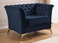 S-Style M&ouml;bel Chesterfield-Sessel Whitby aus Samt mit goldenen, silbernen oder
