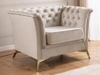 S-Style M&ouml;bel Chesterfield-Sessel Whitby aus Samt mit goldenen, silbernen oder