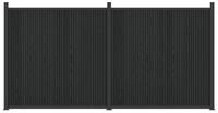 vidaXL Gartenzaun Zaunelement 2 stk. 355 x 186,5 cm WPC und Aluminium Schwarz,...