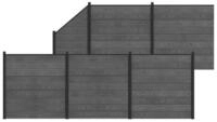vidaXL Gartenzaun zaunset 6 stk. 965 x 186 cm WPC und Aluminium Grau, (6-St)