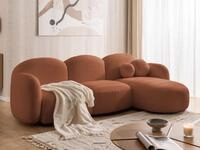 S-Style M&ouml;bel Ecksofa Nuvola aus Boucl&eacute;-Stoff mit abgerundetem Design und...
