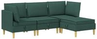 vidaXL Sitzgruppe Modular Sofa Set mit Stauraum 4 stk. Dunkelgr&uuml;n Stoff,...