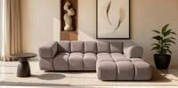 Fun M&ouml;bel Ecksofa Designersofa BLANCHE in Stoff Bluvel oder Puente, Ottomane...