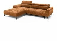 LIVORA Ecksofa SOFAS, Ecksofa Ottomane links Chenille 286x184x79 rostfarben...