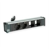 Bachmann CONI 2xCEE7/3, 2xCM Einbau-Tischsteckdosenleiste (Kabell&auml;nge 0.2 m),...