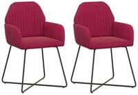 vidaXL Esszimmerstuhl Esszimmerst&uuml;hle 2 stk. Samt Weinrot 55 x 50 x 84 cm (2...