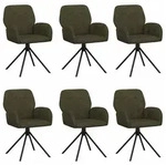 vidaXL Esszimmerstuhl Drehstuhl Esszimmer 6 stk. Kunstwildleder Olivegr&uuml;n (6...