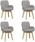 vidaXL Esszimmerstuhl Drehstuhl Esszimmer 4 stk. Boucl&eacute; Hellgrau 54 x 58 x 87...