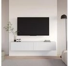 Selsey TV-Schrank OLIO TV-Lowboard Olio mit zwei Klappen h&auml;ngend 175 cm Wei&szlig;