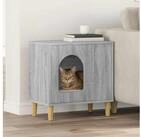 vidaXL Tierkorb 51 x 30 x 52 cm Katzenhaus Graues Sonoma 51x30x52 cm Spanplatte