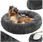 tectake Hundematte Hundebett, waschbar, rund mit langem, weichem und flauschigem