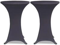 vidaXL Hussen-Set Tischhusse Stretchhusse 2 Stk 80 cm Anthrazit