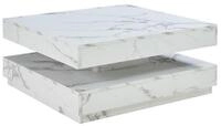en.casa Couchtisch, &raquo;Florenz&laquo; quadratisch 76 x 76 x 38 cm Marmoroptik, wei&szlig;