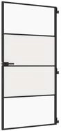 vidaXL Haust&uuml;r Innent&uuml;r Schlank Schwarz 102,5x201,5 cm Hartglas & Aluminium...